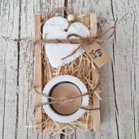 Teelicht Kerzenbox mit Herz in Schieferoptik ~ Esche-Holzbox ~ Teelichthalter ~ Deko Box Bild 2
