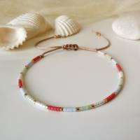 Zierliches Armband aus Miyuki Perlen, verstellbar, kleine Geschenke Frauen, Geburtstagsgeschenk Freundin Bild 3