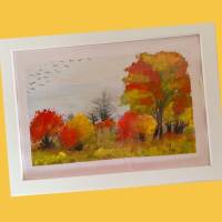 Aquarell, DIN A4 "Zugvögel im Herbst", original & signiert Bild 10