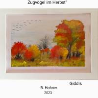 Aquarell, DIN A4 "Zugvögel im Herbst", original & signiert Bild 2