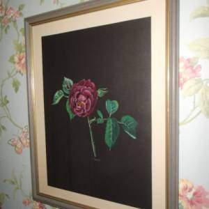Original Gouache/Aquarell Rose  Blumen Blüten Landhaus Cottage Bild 2