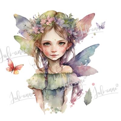 Bügelbild Aquarell Fee Ava