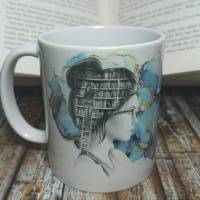 Nur Bücher im Kopf, Lesebegleiter, Liebhaber/in, Tassen Bild 1