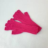 Fingerhandschuhe ohne Kuppen Marktfrauenhandschuhe Musikerhandschuhe Pink  Größe S ➜ Bild 1