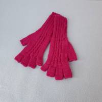 Fingerhandschuhe ohne Kuppen Marktfrauenhandschuhe Musikerhandschuhe Pink  Größe S ➜ Bild 2
