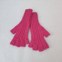 Fingerhandschuhe ohne Kuppen Marktfrauenhandschuhe Musikerhandschuhe Pink  Größe S ➜ Bild 4