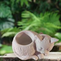 Keramik Katze Blumenübertopf Bild 4
