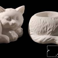 Keramik Katze Blumenübertopf Bild 7