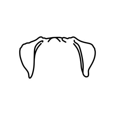 Bügelbild I Hundeohren I Kontur I Boxer I Welpe I Hund I Hunde I Dog I Hundemama I Hundepapa I 56 Farben zur Auswahl