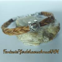 Schweifhaar Armband aus Pferdehaar, 925er Silber Herz Hufeisen besetzt mit Zirkoniasteinen Bild 3