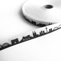 Gurtband Skyline Köln 30mm schwarz/weiß Bild 2