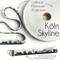 Gurtband Skyline Köln 30mm schwarz/weiß Bild 3