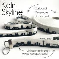 Gurtband Skyline Köln 30mm schwarz/weiß Bild 4