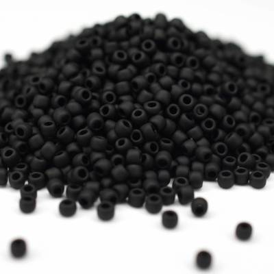 Toho Seed Beads 8/0 Jet Frosted
