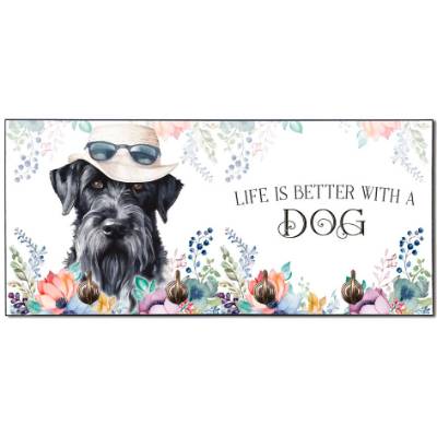 Hundegarderobe LIFE IS BETTER WITH A DOG mit Riesenschnauzer