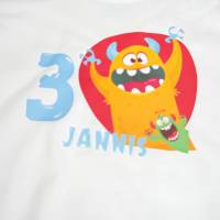 Personalisiertes Shirt Geburtstag süße Monster mit Name & Zahl Bild 2