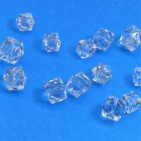 Würfelperlen, 50 Acrylperlen kristallklar, transparent glänzend, facettiert, Größenmix Bild 1