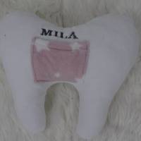 Zahnfee-Kissen kuschelig weich, einer kleinen Tasche auf der Rückseite, individuell und personalisiert Bild 1