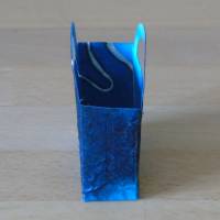 Geschenkverpackung - kleines blaues Täschchen mit silberen Linien // Maulbeerbaumpapier // Tütchen // Täschchen Bild 4