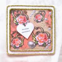 Hochzeitskarte weiß-rosa (Nr.9) Bild 1