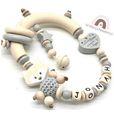 Greifling mit Namen Junge Mädchen Fuchs Ein bisschen Mama / Papa Geschenk zur Geburt Taufe Babyparty