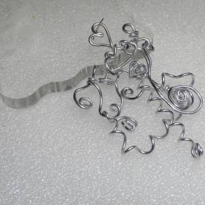 Kreativer Silberdraht Ohrringe- Chaos aus Kreisen, Herzen & Spiralen, 925 Sterling Silber Ohrhaken, 10x6,5 cm groß Handg Bild 6