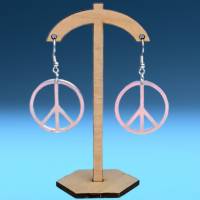 Friedenssymbol- Ohrringe aus transparentem Acryl Bild 2