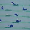 Jersey blau grün mit Wal Walfischen Meer Wellen 50 x 145 cm Nähen ♕ Bild 3