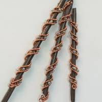 Haarperlen graublau handgewebt kupfer bronze handmade Haarschmuck Wikinger wirework handgemacht Bild 8