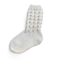 Gestrickte Baby-Socken in Cremeweiß mit Muster aus 100 % Merinowolle Bild 4