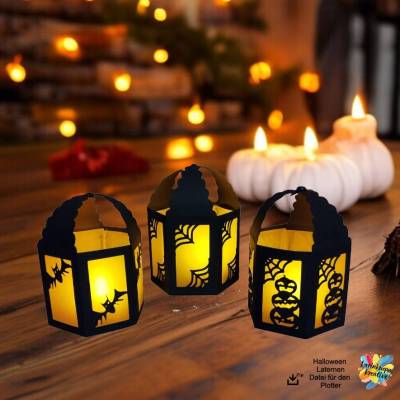 Plotterdatei Halloweenlaternen LEDLicht SVG  & DXF