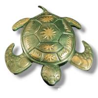 Keramik Schildkröte Schildi in Grün Gold Bild 1