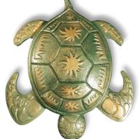Keramik Schildkröte Schildi in Grün Gold Bild 2