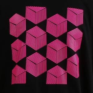Herren T-Shirt mit einem Würfel-Motiv in silber oder pink ,Herren T-Shirt in schwarz Bild 5