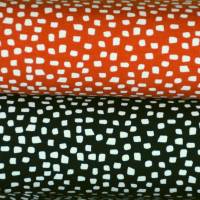 ♕ schwarzer und ziegelroter Bio-Jersey Dots Punkte 50 x 150 cm Stoff nähen elastisch ♕ Bild 1