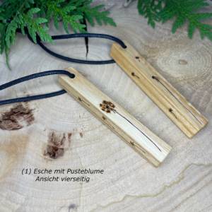 Schlüsselanhänger PUSTEBLUME Brandmalerei | Barrenanhänger aus Holz | 4 Seiten Bild 4