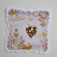 Hochzeitskarte Nostalgie gold-rosa (Nr.6) Bild 1