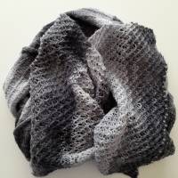 Schal, Tuch gestrickt mit Glasperlen, grau Bild 2