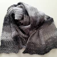 Schal, Tuch gestrickt mit Glasperlen, grau Bild 5