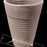 Teelichthalter in Plastikbecher Optik aus Keramik Bild 7