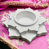 Lotus Teelichthalter Silikonform, Kerzenständer Gießform, Kerzenhalter Raysinform Betonform Tonform, Epoxidharzform DIY Bild 1