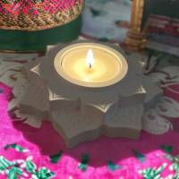 Lotus Teelichthalter Silikonform, Kerzenständer Gießform, Kerzenhalter Raysinform Betonform Tonform, Epoxidharzform DIY Bild 5
