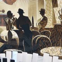 ♕ Jersey Panel Jazz Klavier goldene 20er Jahre Stenzo Digital 200 x 150 cm ♕ Bild 3