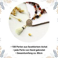 Mala Kette • 108 Perlen | Achat | Halsschmuck | Meditation | Quastenkette | Esoterik Schmuck Bild 2