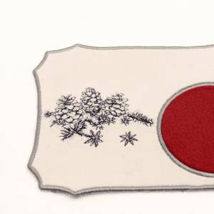 Weihnachtlicher Mugrug Tassenteppich mit Tannenzweigen Grau Umrandung Bild 5