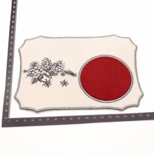 Weihnachtlicher Mugrug Tassenteppich mit Tannenzweigen Grau Umrandung Bild 6