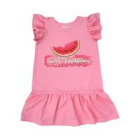 Sommerkleid mit Volant & Rüschenärmeln "Süßes Früchtchen" Wassermelone Panel BIO Gr. 68 - 140 Geschenk Geburtsta Bild 1