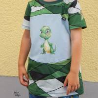 Bügelbild Dino Boy Grün mit Stern Bild 3