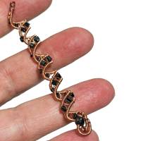 Lange Zopfperle handgewebt bronze kupfer handmade Haarschmuck schwarz gothic wirework handgemacht Bild 2