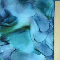 ♕ Jersey Ink Wasserfarben blau-petrol, altrosa -grau 50x 150 cm Watercolor ♕ Bild 5
